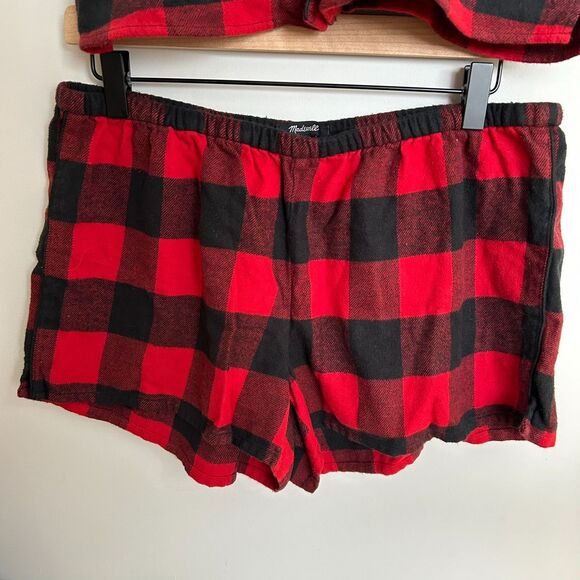Madewell Flannel Bedtime Pajamas Red Buffalo Check - Picture 7 of 11